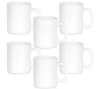 Mugs en Verre Opale - Lot de 6 - 300 ml - Blanc