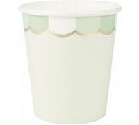 Gobelets festonnes 200 ml vert pastel x 8 Multicolore