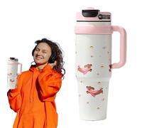 Gobelets isothermes avec poignée et paille, porte-gobelet compatible pour voyage, gobelet à eau de 1 000 ml avec paille, porte-gobelet pour salle de sport, camping