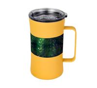 Gobelets isothermes avec poignées en acier inoxydable avec couvercle - Gobelet isotherme et étanche de 600 ml pour café, thé, bière, boissons chaudes et froides