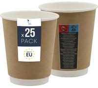 Gobelets isothermes en papier 25x - Gobelets jetables de 300 ml pour les boissons chaudes comme le café, le thé et le vin chaud