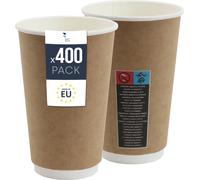 Gobelets isothermes en papier 400x - Gobelets jetables de 400 ml pour les boissons chaudes comme le café, le thé et le vin chaud