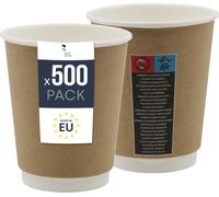 Gobelets isothermes en papier 500x - Gobelets jetables de 300 ml pour les boissons chaudes comme le café, le thé et le vin chaud