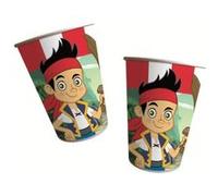 Gobelets Jake et les Pirates (Disney) (x8) - Décoration anniversaire Blancs