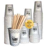 Gobelets jetables Café 200 ml (7 Oz) Gobelets à café jetables en carton pour café, thé, eau, boissons chaudes et froides, verres à café à emporter (150 palettes en bois)