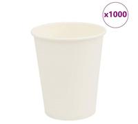 Gobelets jetables papier Vidaxl 200 ml blancs - lot de 1000, 190 g/m², revêtement PE