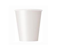 Gobelets en carton accessoires de fête 8 pièces blanc 210 ml