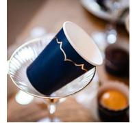 GOBELETS MARINE ET LISERE OR 255ML X8