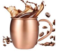 Gobelets Mule Cups faits à la main - Tasses martelées en cuivre de 530 ml, matériau robuste et réutilisable, finition lisse avec design confortable de la poignée | pour Noël Bar Cuisine Fête