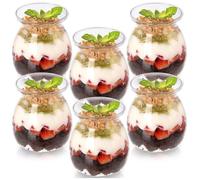 Gobelets pour desserts - Set de 6 - Réutilisables - 6 x 6 x 6,8 cm - Transparent