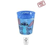 Procos - Gobelets Stitch and Angel en plastique, 4 pièces, réutilisables, vaisselle de fête pour anniversaire ou fête à thème