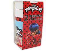 Procos 92858 gobelets réutilisables Miraculous Ladybug 230 ML, Multicolore, 2 Unité (Lot de 1)