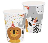 Gobelets Safari Party Animaux sauvages Afrique 8 pièces Anniversaire enfant Décoration de table