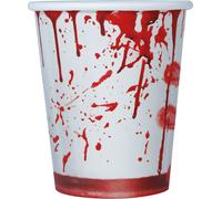 Gobelets sanglants Horror Gobelets en carton 6 pièces rouge-blanc 266ml