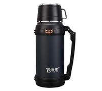 Gobelets thermiques à double couche en acier inoxydable de 1,2/1,6/2 L avec poignée, tasse à café de voyage multifonction avec couvercle pour pique-niques, événements sportifs, camping et voyages