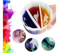 Gobelets Verseurs Fendus en Silicone - Outils de bricolage en résine époxy - Tasses fendues tasses de mélange de peinture acrylique 2/3/4/5 canaux séparateurs fournitures de coulée de peinture Voiakiu