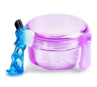 Gobelets violets anti-fuite pour le trempage des prothèses dentaires, étui de bain de prothèse partielle, étui de nettoyage de voyage avec brosse pour aligner, prothèse, protège-dents