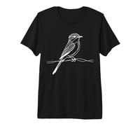 Gobemouche Linéaire Observateur d'oiseaux T-Shirt Haut de Gamme