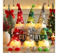 Gobesty 6 Pcs GNOME de Noel Lumineux, Lutin Farceur en Peluche LED, Lutin Decoration GNOME, Christmas Decorations, Decoration Noel pour Décoration et Table de Vacances