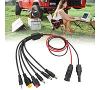 Gobesty Adaptateur de câble solaire universel 6 en 1 - Câble de charge solaire vers adaptateur Anderson, XT60, DC7909, DC6530, DC35135, DC5521