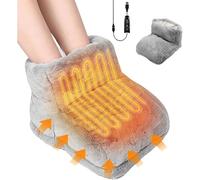 Gobesty Chauffe-pieds, USB chauffage électrique des pieds, chauffrette pour pied avec 3 niveaux de température & minuterie, Chaussons Chauffants lavable en machine, chancelière électrique
