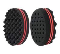 Gobesty Lot de 2 brosses à cheveux en éponge, pour boucles afro, Magic Curl, grands trous, pour dreads Locking Twist Barber Outil pour cheveux afro Coil Magic Beauty