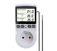 Gobesty Prise Thermostat, Regulateur Température Numérique, Prise Programmable Digitale avec Sonde, Minuterie Numérique Programmable, Prise Thermostat Chauffage pour Serre, Aquarium