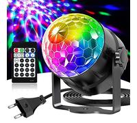 Gobikey Boule disco, rotation à 360° contrôlée par la musique avec télécommande et câble de 2 mètres, 15 couleurs RGBP boule a facette Convient pour la Réunion familiale Enfants Fête d'anniversaire