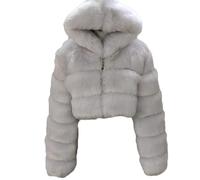 GOBIWM Manteau chaud en fausse fourrure pour femme - Automne et hiver - Avec fermeture éclair - Veste épaisse, Couleur 1, 3XL