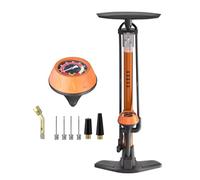GOBKO Pompe à vélo sur pied avec manomètre - Pompe à vélo avec Presta et Schrader - Pompe à air multifonction pour vélo de route, VTT, ballon de sport - Haute pression - 160 psi et 11 bar