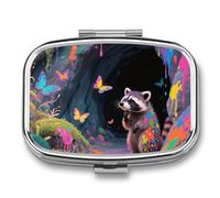 Goblin Cave Pilulier portable à 2 compartiments pour poche ou sac à main en métal