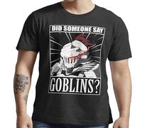 Goblin Slayer Did You Say Goblins Anime Tee Shirt Men's Cotton T Shirt Fashion Round Neck Short Sleeve Tee Black S