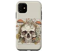 Goblincore Aesthetic Vintage Botanical Mushrooms Skull Coque pour iPhone 11