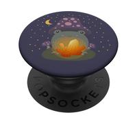 Goblincore Grenouille Cristal de Guérison Witchcore Nuit PopSockets PopGrip Adhésif