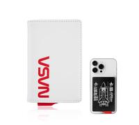 Goblue Portefeuille porte-cartes NASA Inspired avec MagCase Pro avec MagSafe, porte-cartes en cuir synthétique et aluminium aérospatial, avec protection avancée RFID, porte-cartes avec pop-up., rouge,