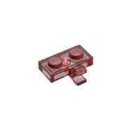Gobricks 11476 Plaque de charnière spéciale 1 x 2 avec clip horizontal sur le côté 50 pièces GDS-815 Compatible avec les blocs de construction Lego Couleur : rouge trans 110