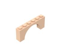 Gobricks 15254 Lot de 10 arches en briques 1 x 6 x 2 cm - Dessus fin sans dessous renforcé [Nouvelle version] GDS-678 Compatible avec les blocs de construction Lego Couleur : chair clair 032