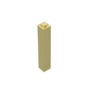 Gobricks 2453 Lot de 10 briques de base 1 x 1 x 5 avec goujon ouvert ou creux bloqué GDS-866 Compatible avec les blocs de construction Lego Couleur : or chromé 037