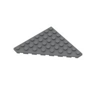 Gobricks 30504 Lot de 10 plaques rondes d'angle coupées 20,3 x 20,3 cm GDS-700 Compatible avec les blocs de construction Lego Couleur : gris bleuté foncé 072
