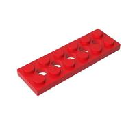 Gobricks 32001 Lot de 10 plaques de charnière Technic Plate 2 x 6 [5 trous] GDS-698 compatibles avec les blocs de construction Lego, couleur : rouge 010