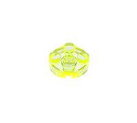 Gobricks 4032 Plaque circulaire ronde 2 x 2 avec trou d'essieu type 1 (+ ouverture) 50 pièces GDS-609 Compatible avec les blocs de construction Lego Couleur : vert fluo Trans 141