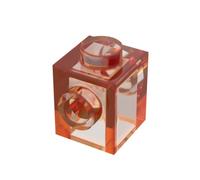 Gobricks 47905 Lot de 50 charnières en brique spéciale 1 x 1 avec clous sur les 2 côtés GDS-649 Compatible avec les blocs de construction Lego Orange trans 120