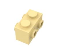 Gobricks 52107 Lot de 50 charnières en brique spéciale 1 x 2 avec clous sur les 2 côtés GDS-648 Compatible avec les blocs de construction Lego Jaune clair 029