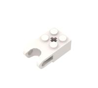 Gobricks 92013 Charnière technique de brique spéciale 2 x 2 avec réceptacle à boule large et trou d'essieu 10 pièces GDS-1206 Compatible avec les blocs de construction Lego Couleur : blanc 1