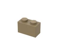 Gobricks GDS-1545 Brique 1 x 2 sans tube inférieur 50 pièces compatibles avec Lego Toy 3065 3004 Pièces de bricolage et composants MOC pour grandes marques de briques Couleur : brun foncé 138