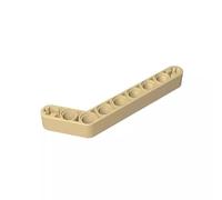 Gobricks GDS-674 Technic Beam 1x9 Courbé (7-3) Épais, 50 Pièces, Compatible avec Lego 32271 42160, Pièces de Bricolage et Composants MOC pour Grandes Marques de Briques, Couleur : Marron Clair 5