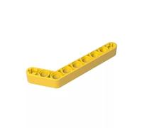 Gobricks GDS-674 Technic Beam 1x9 Courbé (7-3) Épais 50 Pièces Compatible avec Lego 32271 42160 Pièces de Bricolage et Composants MOC pour Grandes Marques de Briques Couleur Jaune 24