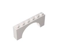 Gobricks GDS-678 Arche de briques 1 x 6 x 2 - Dessus fin sans dessous renforcé 10 pièces compatible avec Lego Toy 15254 12939 3307 Composants pour grandes marques de briques Couleur : blanc 1