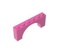 Gobricks GDS-678 Arche de briques 1 x 6 x 2 - Dessus fin sans dessous renforcé 10 pièces compatible avec Lego Toy 15254 12939 3307 Composants pour grandes marques de briques Couleur : rose foncé 221