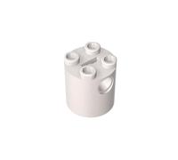 Gobricks GDS-772 Corps de robot rond 2 x 2 x 2 sans support d'essieu inférieur 10 pièces Compatible avec Lego Toy 30361c 4194010 pour les grandes marques de briques Couleur : blanc 1